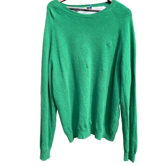 VINTAGE 100% Wool Burberry Sweater Green XXL - Picture 8 of 10